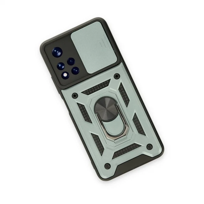 BUĞZ Xiaomi Redmi Note 11t Kılıf Pars Lens Yüzüklü Silikon - Yeşil