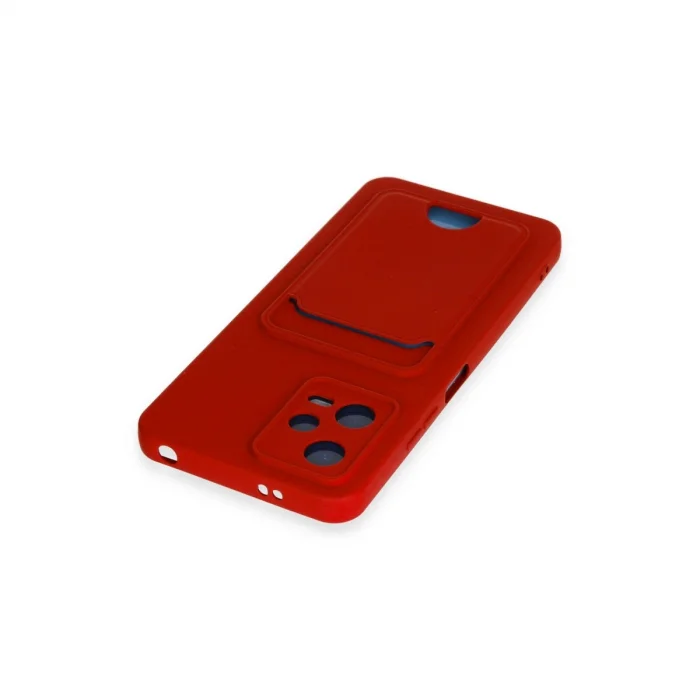 BUĞZ Xiaomi Redmi Note 12 4g Kılıf Kelvin Kartvizitli Silikon - Kırmızı