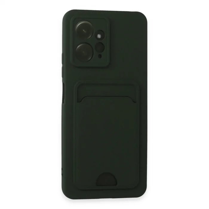 BUĞZ Xiaomi Redmi Note 12 4g Kılıf Kelvin Kartvizitli Silikon - Koyu Yeşil