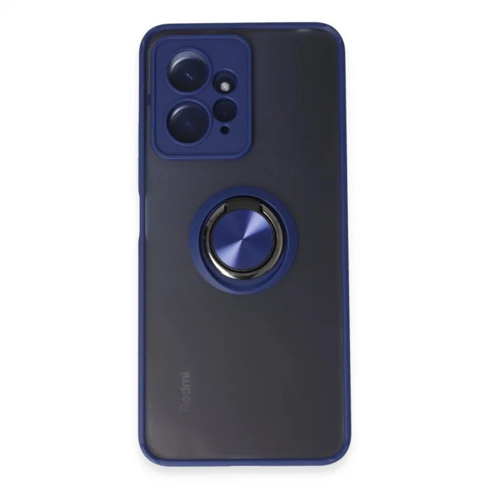 BUĞZ Xiaomi Redmi Note 12 4g Kılıf Montreal Yüzüklü Silikon Kapak - Lacivert