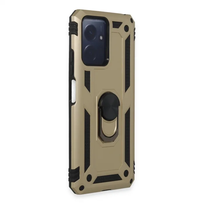 BUĞZ Xiaomi Redmi Note 12 4g Kılıf Sofya Yüzüklü Silikon Kapak - Gold