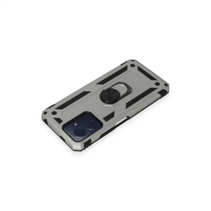 BUĞZ Xiaomi Redmi Note 12 4g Kılıf Sofya Yüzüklü Silikon Kapak - Gümüş