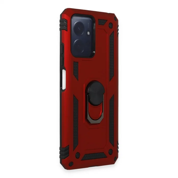 BUĞZ Xiaomi Redmi Note 12 4g Kılıf Sofya Yüzüklü Silikon Kapak - Kırmızı