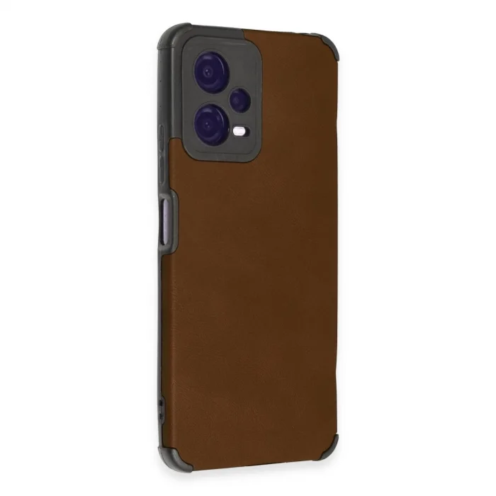 BUĞZ Xiaomi Redmi Note 12 5g Kılıf Loop Deri Silikon - Kahverengi