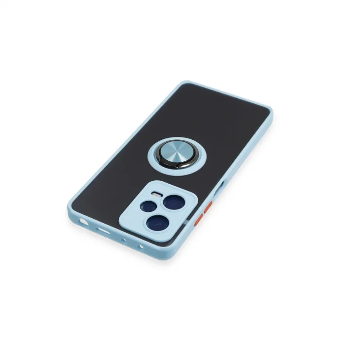 BUĞZ Xiaomi Redmi Note 12 5g Kılıf Montreal Yüzüklü Silikon Kapak - Buz Mavi