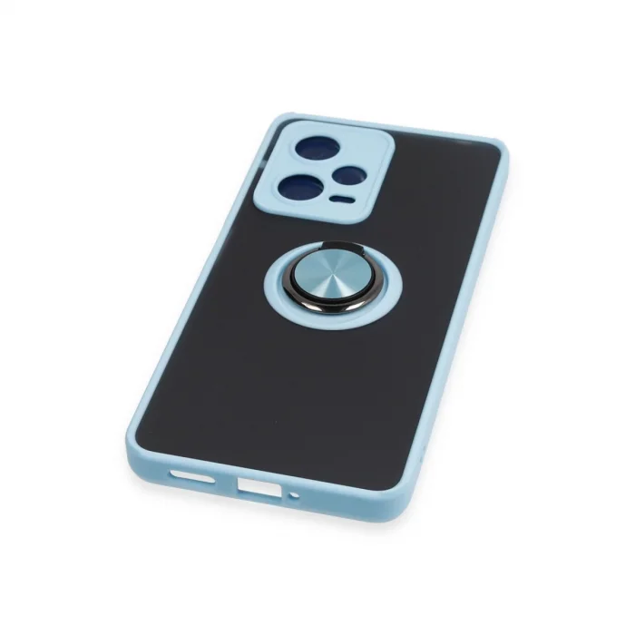 BUĞZ Xiaomi Redmi Note 12 5g Kılıf Montreal Yüzüklü Silikon Kapak - Buz Mavi