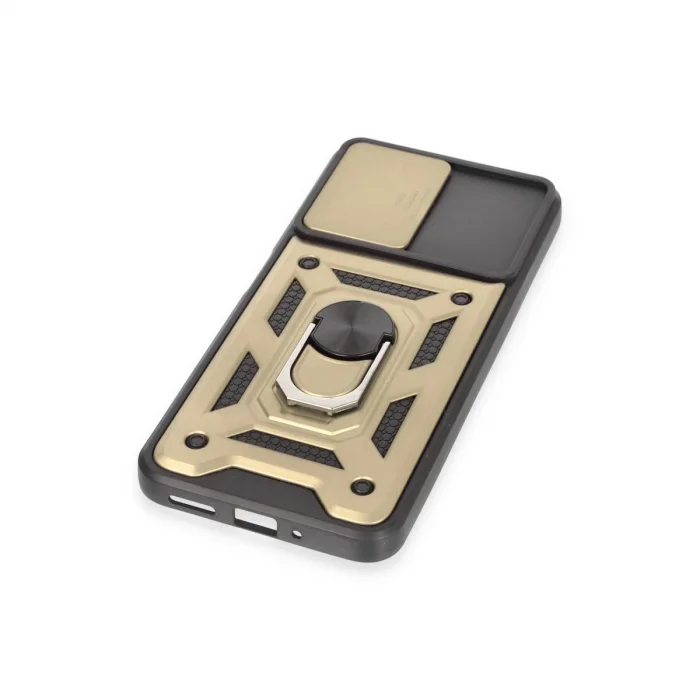 BUĞZ Xiaomi Redmi Note 12 5g Kılıf Pars Lens Yüzüklü Silikon - Gold