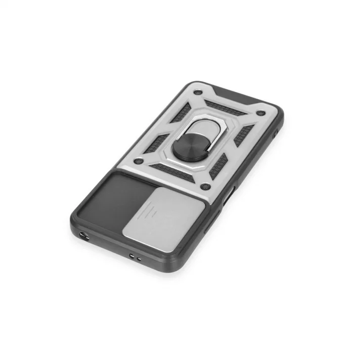 BUĞZ Xiaomi Redmi Note 12 5g Kılıf Pars Lens Yüzüklü Silikon - Gümüş