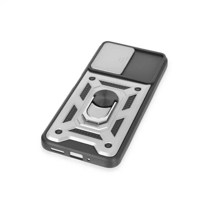 BUĞZ Xiaomi Redmi Note 12 5g Kılıf Pars Lens Yüzüklü Silikon - Gümüş