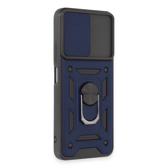 BUĞZ Xiaomi Redmi Note 12 5g Kılıf Pars Lens Yüzüklü Silikon - Lacivert