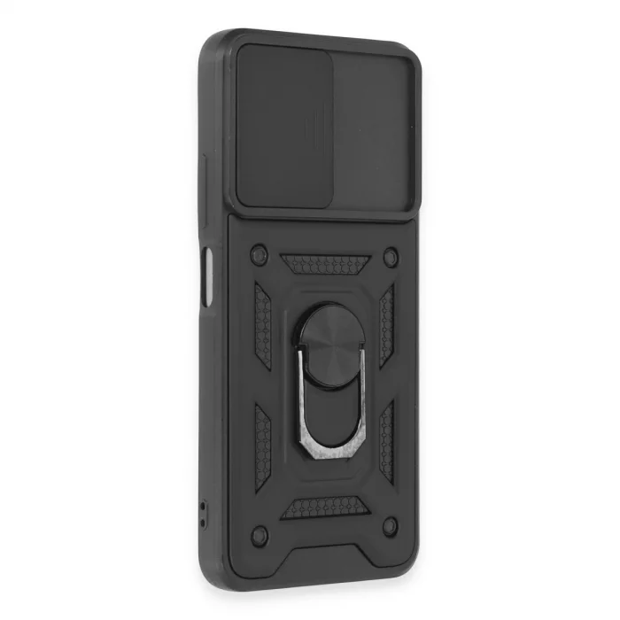 BUĞZ Xiaomi Redmi Note 12 5g Kılıf Pars Lens Yüzüklü Silikon - Siyah