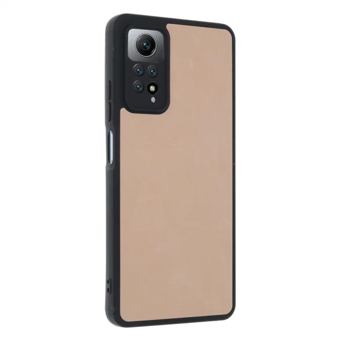 BUĞZ Xiaomi Redmi Note 12 Pro 4g Kılıf Aras Deri Kapak - Pudra
