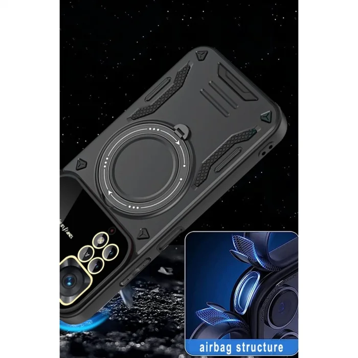 BUĞZ Xiaomi Redmi Note 12 Pro 4g Kılıf Joy Lens Standlı Kapak - Mor