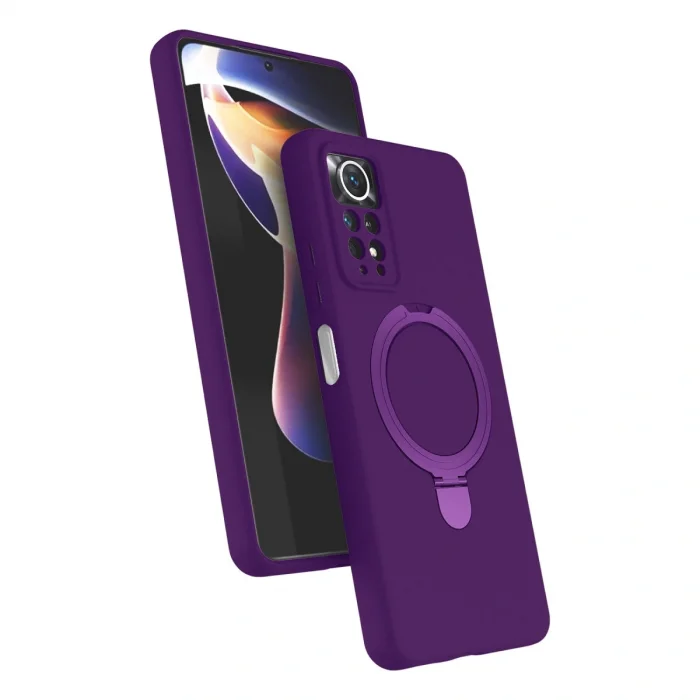 BUĞZ Xiaomi Redmi Note 12 Pro 4g Regal Magsafe Standlı Kapak - Derin Mor