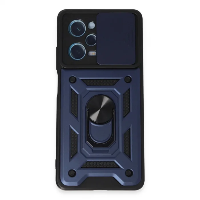 BUĞZ Xiaomi Redmi Note 12 Pro 5g Kılıf Pars Lens Yüzüklü Silikon - Lacivert