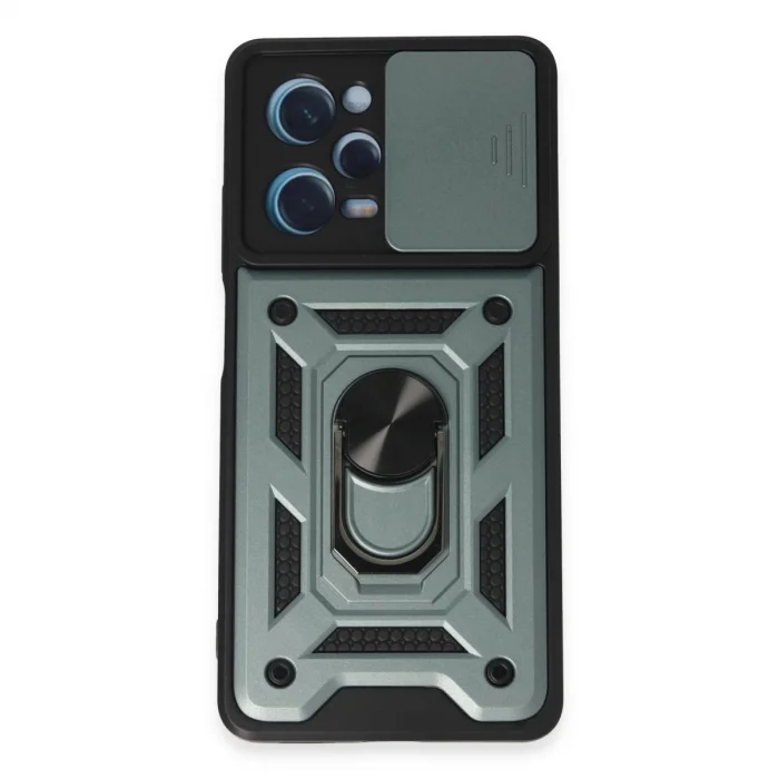 BUĞZ Xiaomi Redmi Note 12 Pro 5g Kılıf Pars Lens Yüzüklü Silikon - Yeşil