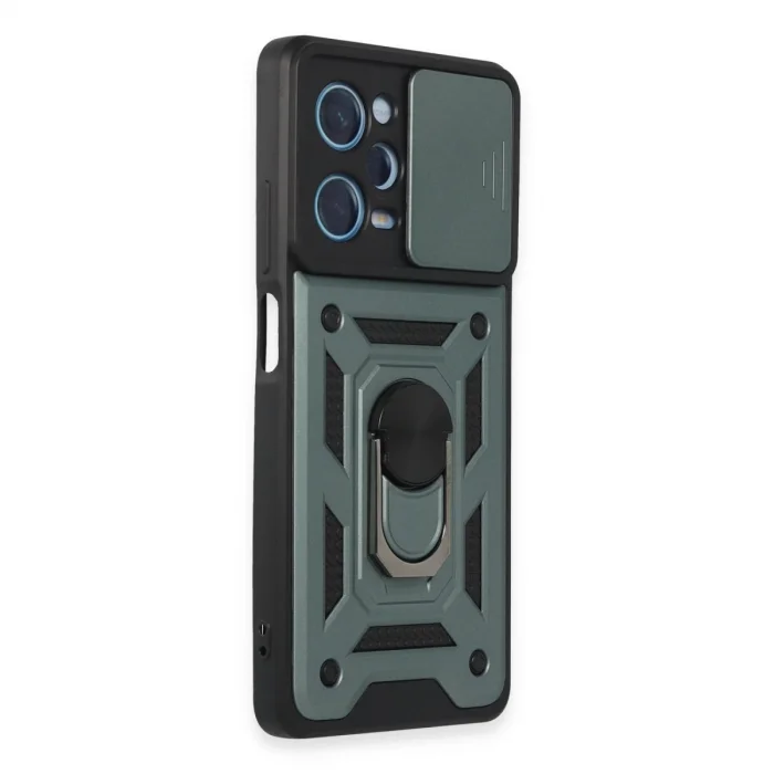 BUĞZ Xiaomi Redmi Note 12 Pro 5g Kılıf Pars Lens Yüzüklü Silikon - Yeşil