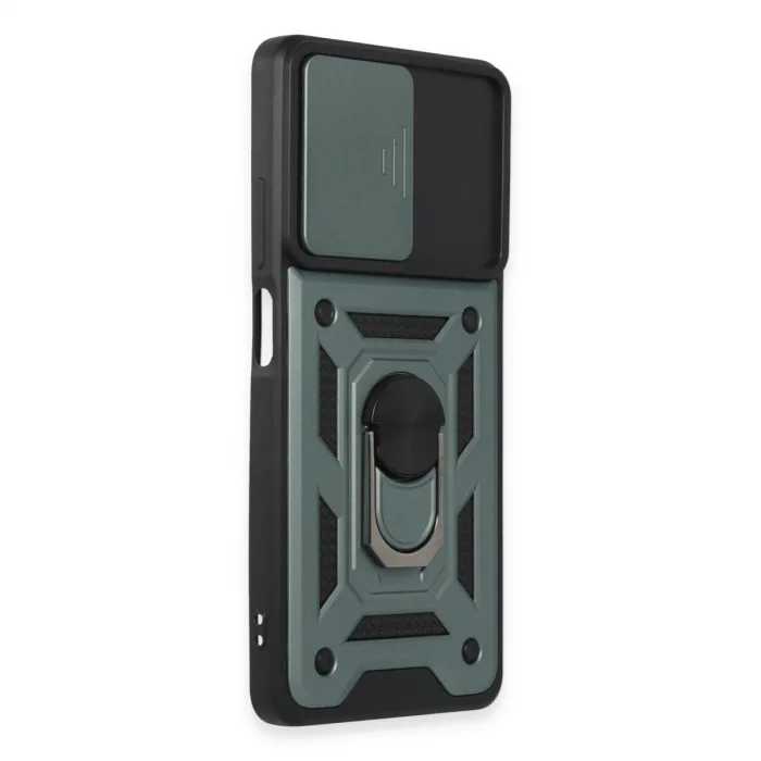 BUĞZ Xiaomi Redmi Note 12 Pro 5g Kılıf Pars Lens Yüzüklü Silikon - Yeşil