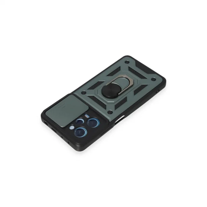 BUĞZ Xiaomi Redmi Note 12 Pro 5g Kılıf Pars Lens Yüzüklü Silikon - Yeşil