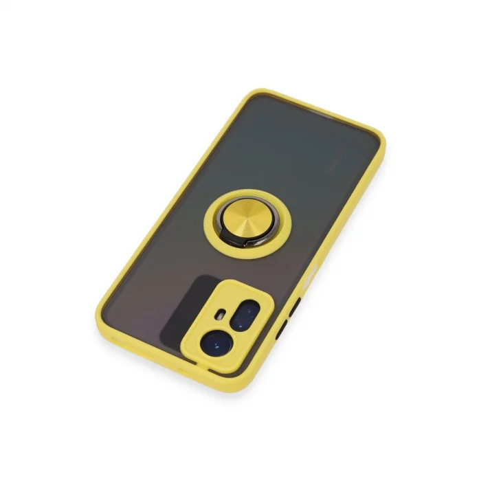 BUĞZ Xiaomi Redmi Note 12s Kılıf Montreal Yüzüklü Silikon Kapak - Sarı