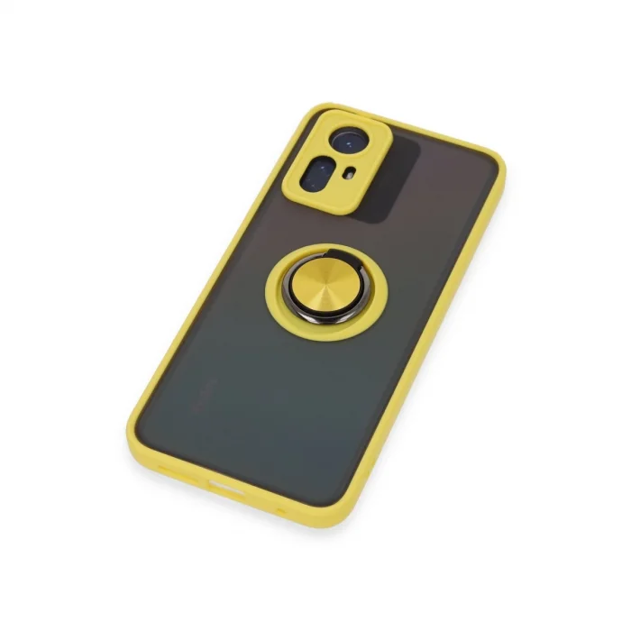 BUĞZ Xiaomi Redmi Note 12s Kılıf Montreal Yüzüklü Silikon Kapak - Sarı