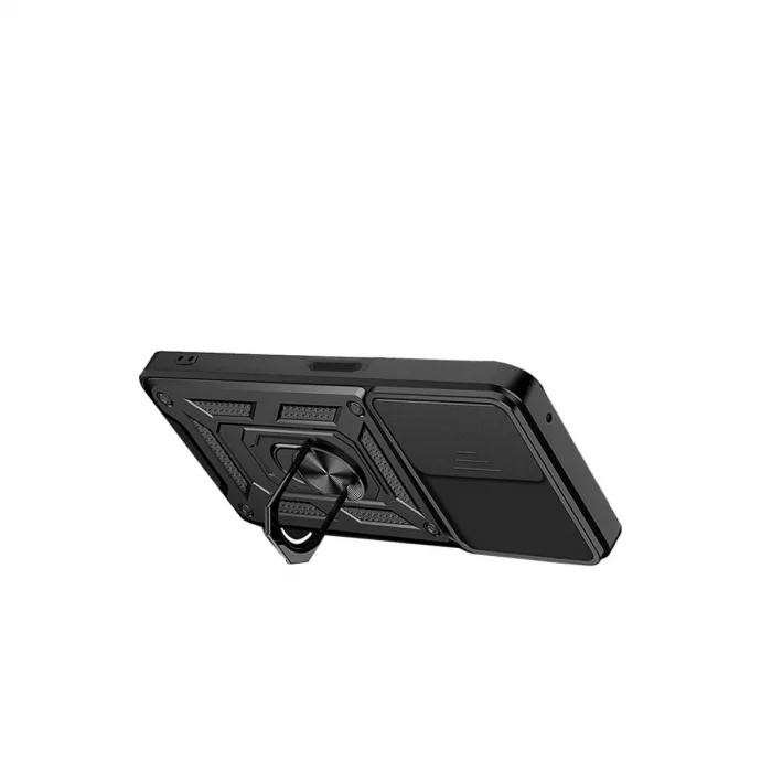 BUĞZ Xiaomi Redmi Note 13 4g Kılıf Pars Lens Yüzüklü Silikon - Siyah