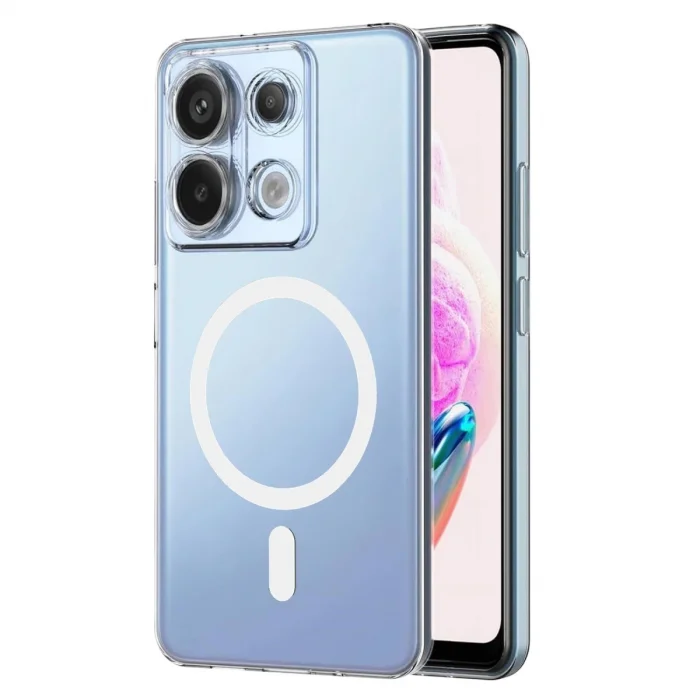 BUĞZ Xiaomi Redmi Note 13 Pro 4g Combo Sert Şeffaf Magsafe Kapak - Şeffaf