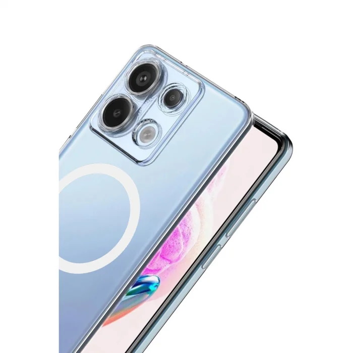 BUĞZ Xiaomi Redmi Note 13 Pro 4g Combo Sert Şeffaf Magsafe Kapak - Şeffaf