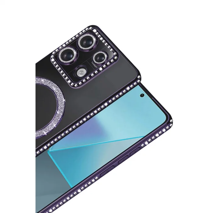 BUĞZ Xiaomi Redmi Note 13 Pro 4g Joke Simli Magneticsafe Kılıf - Derin Mor