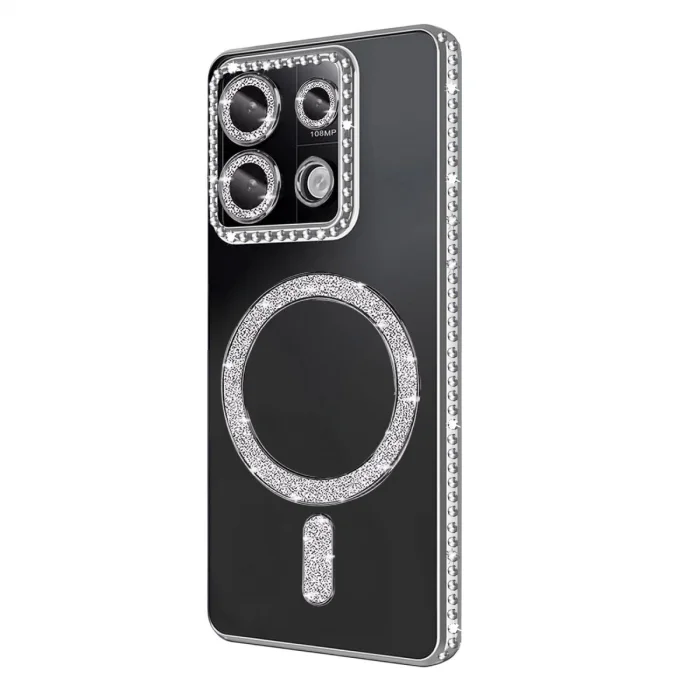 BUĞZ Xiaomi Redmi Note 13 Pro 4g Joke Simli Magneticsafe Kılıf - Gümüş