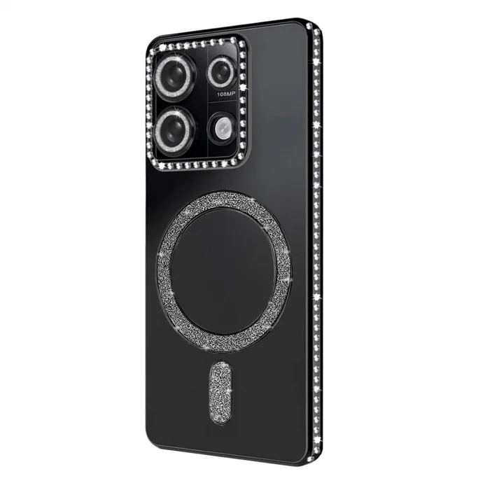 BUĞZ Xiaomi Redmi Note 13 Pro 4g Joke Simli Magneticsafe Kılıf - Siyah