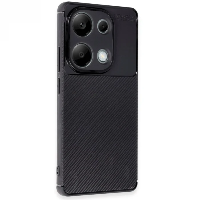 BUĞZ Xiaomi Redmi Note 13 Pro 4g Kılıf Auto Focus Karbon Kapak - Siyah