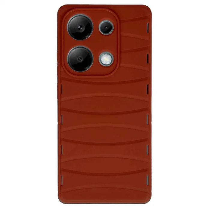 BUĞZ Xiaomi Redmi Note 13 Pro 4g Kılıf Bibercas Silikon Kapak - Kırmızı