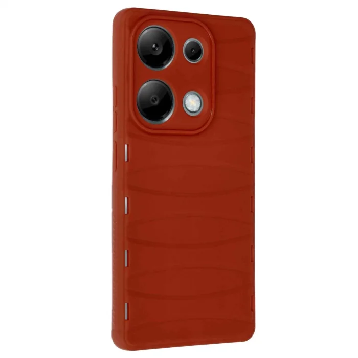BUĞZ Xiaomi Redmi Note 13 Pro 4g Kılıf Bibercas Silikon Kapak - Kırmızı
