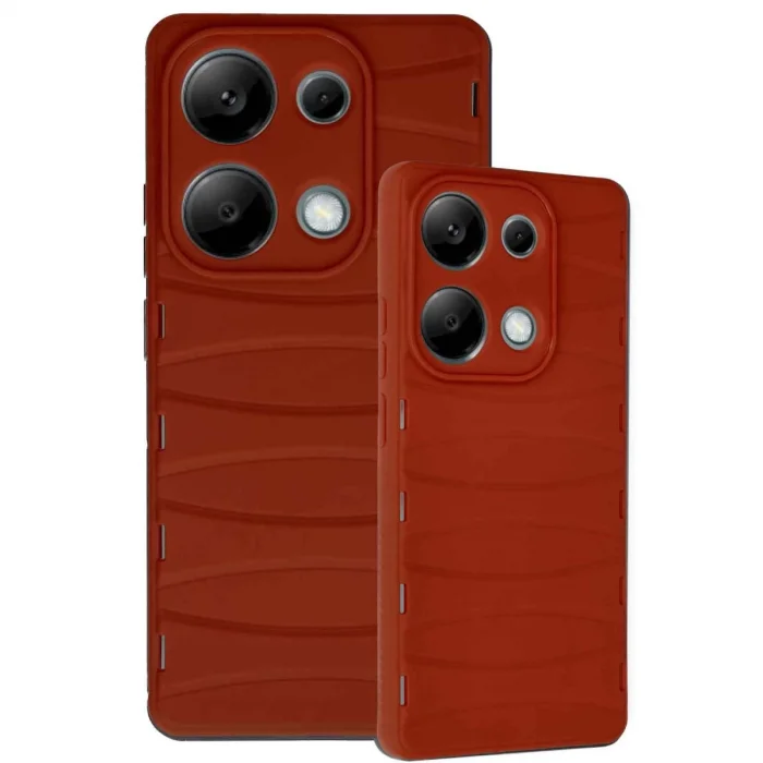 BUĞZ Xiaomi Redmi Note 13 Pro 4g Kılıf Bibercas Silikon Kapak - Kırmızı