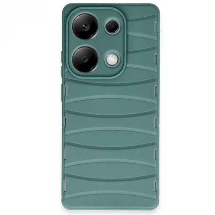 BUĞZ Xiaomi Redmi Note 13 Pro 4g Kılıf Bibercas Silikon Kapak - Koyu Yeşil
