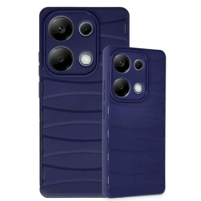 BUĞZ Xiaomi Redmi Note 13 Pro 4g Kılıf Bibercas Silikon Kapak - Lacivert