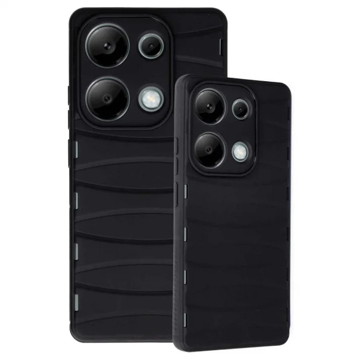 BUĞZ Xiaomi Redmi Note 13 Pro 4g Kılıf Bibercas Silikon Kapak - Siyah