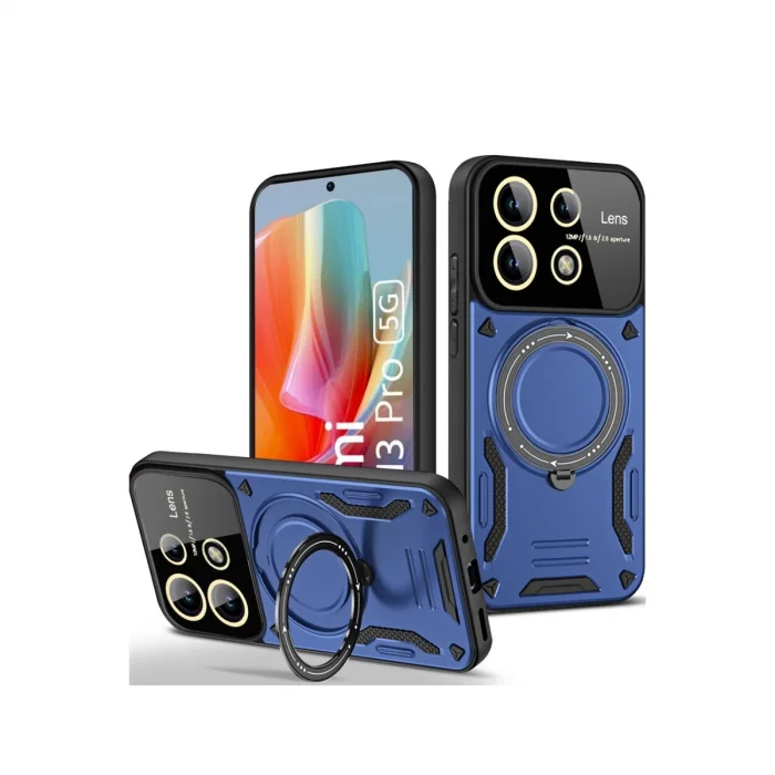 BUĞZ Xiaomi Redmi Note 13 Pro 4g Kılıf Joy Lens Standlı Kapak - Lacivert