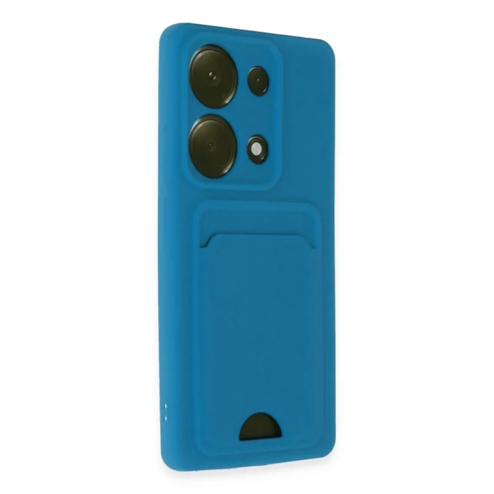 BUĞZ Xiaomi Redmi Note 13 Pro 4g Kılıf Kelvin Kartvizitli Silikon - Mavi