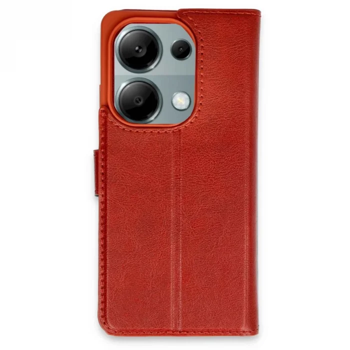 BUĞZ Xiaomi Redmi Note 13 Pro 4g Kılıf Trend S Plus Kapaklı Kılıf - Kırmızı