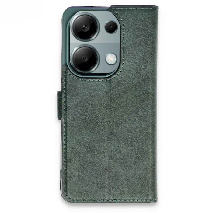 BUĞZ Xiaomi Redmi Note 13 Pro 4g Kılıf Trend S Plus Kapaklı Kılıf - Yeşil