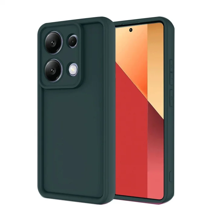 BUĞZ Xiaomi Redmi Note 13 Pro 4g Kılıf Viera Silikon - Koyu Yeşil