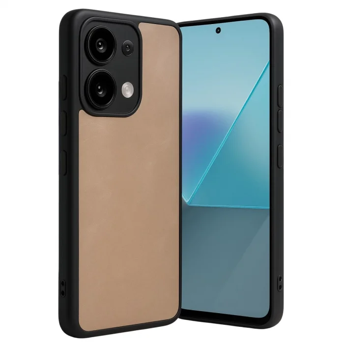 BUĞZ Xiaomi Redmi Note 13 Pro 5g Kılıf Aras Deri Kapak - Pudra