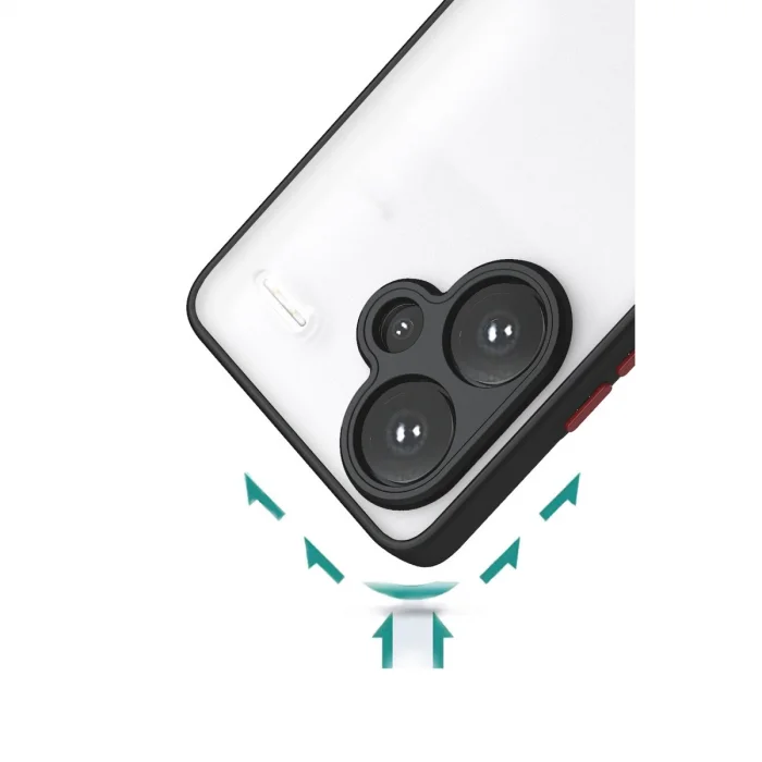 BUĞZ Xiaomi Redmi Note 13 Pro Plus Kılıf Montreal Silikon Kapak - Siyah