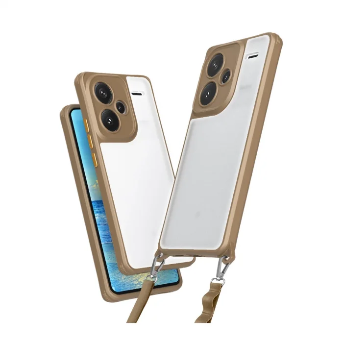 BUĞZ Xiaomi Redmi Note 13 Pro Plus Kılıf Penta Silikon Kılıf - Çöl Titanyum