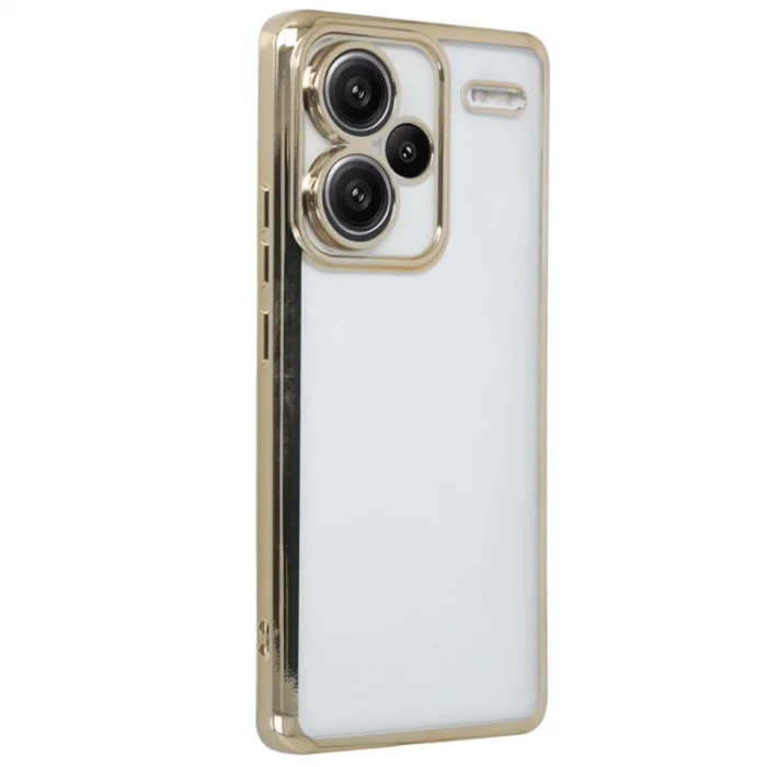 BUĞZ Xiaomi Redmi Note 13 Pro Plus Kılıf Razer Lensli Silikon - Gold