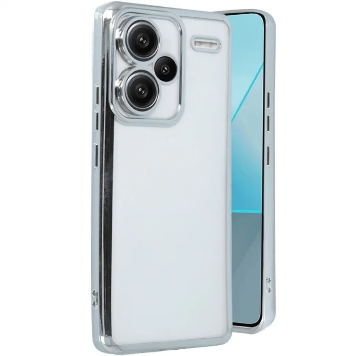 BUĞZ Xiaomi Redmi Note 13 Pro Plus Kılıf Razer Lensli Silikon - Gümüş