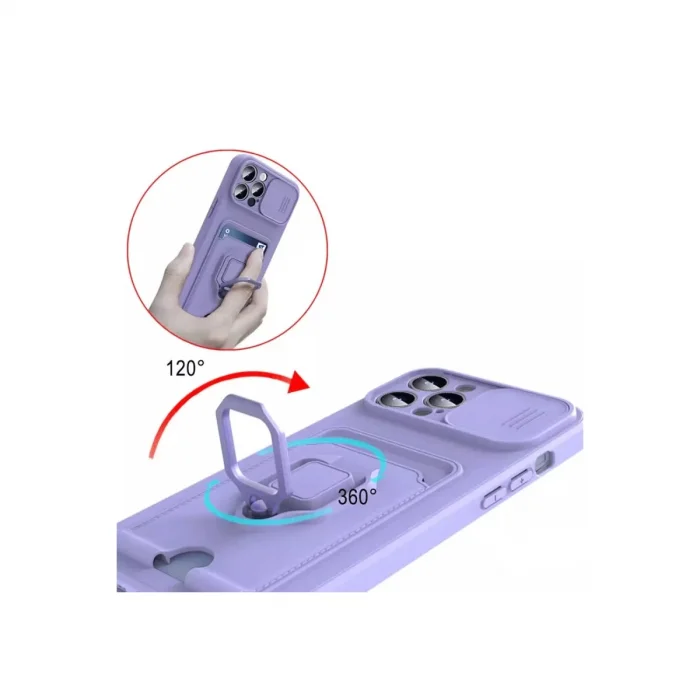 BUĞZ Xiaomi Redmi Note 13 Pro Plus Kılıf Zuma Kartvizitli Yüzüklü Silikon - Kırmızı