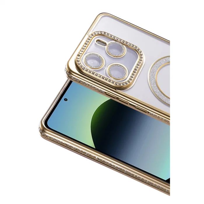 BUĞZ Xiaomi Redmi Note 14 4g Joke Simli Magneticsafe Kılıf - Gold